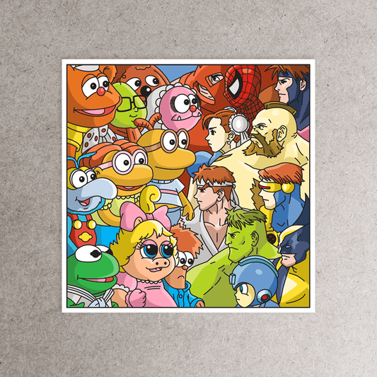 Marvel and Capcom vs Muppet Babies Sticker