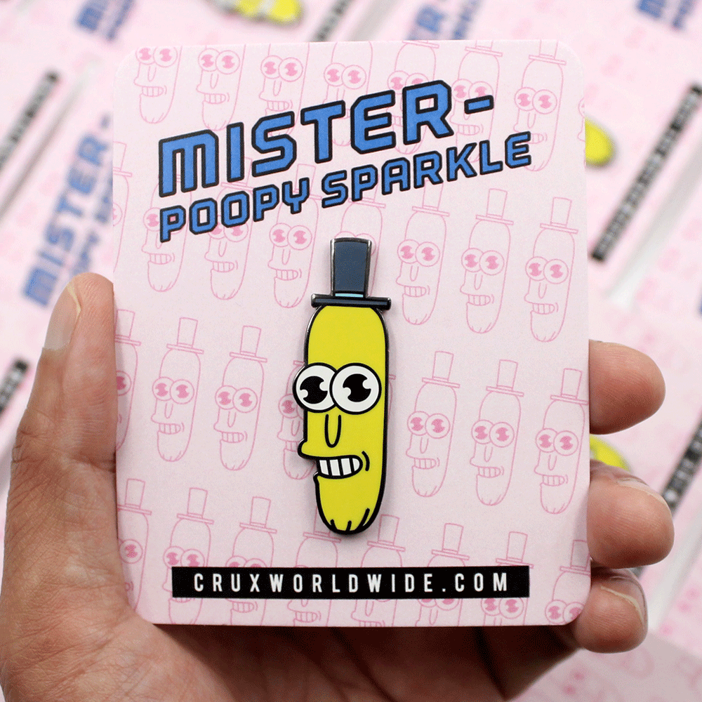 Mister Poopy Sparkle Enamel Pin