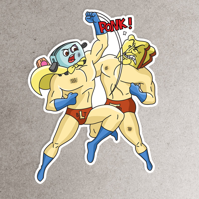 Powered Toast Man vs Brave Little Toaster Sticker