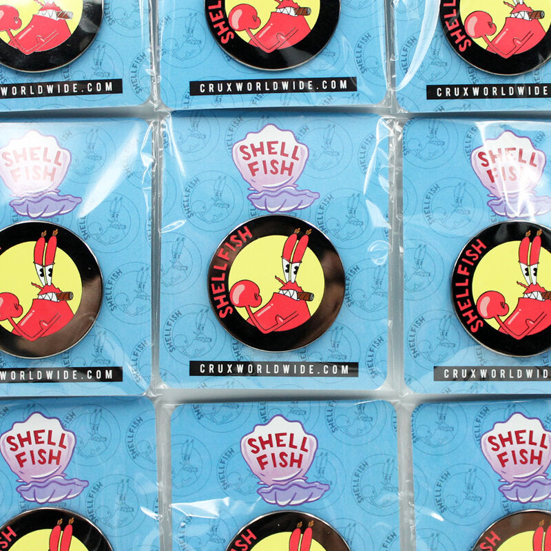 Pin Fish Shell Shellfish Enamel Pin - World's Best Mashups – CRUX WORLDWIDE